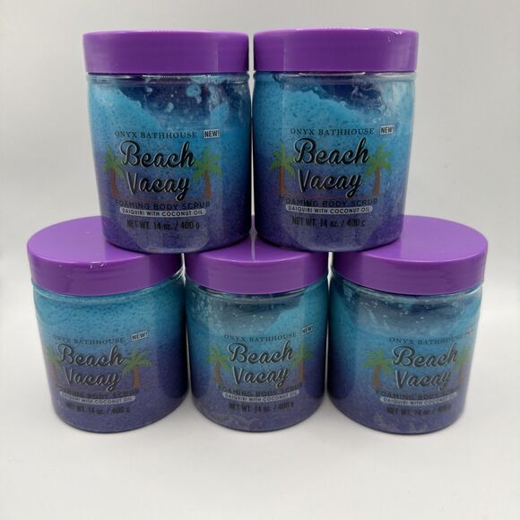 Onyx Other - 5 Onyx Bathhouse Beach Vacay Foaming Body Scrub w/ Coconut Oil 14 oz Jars